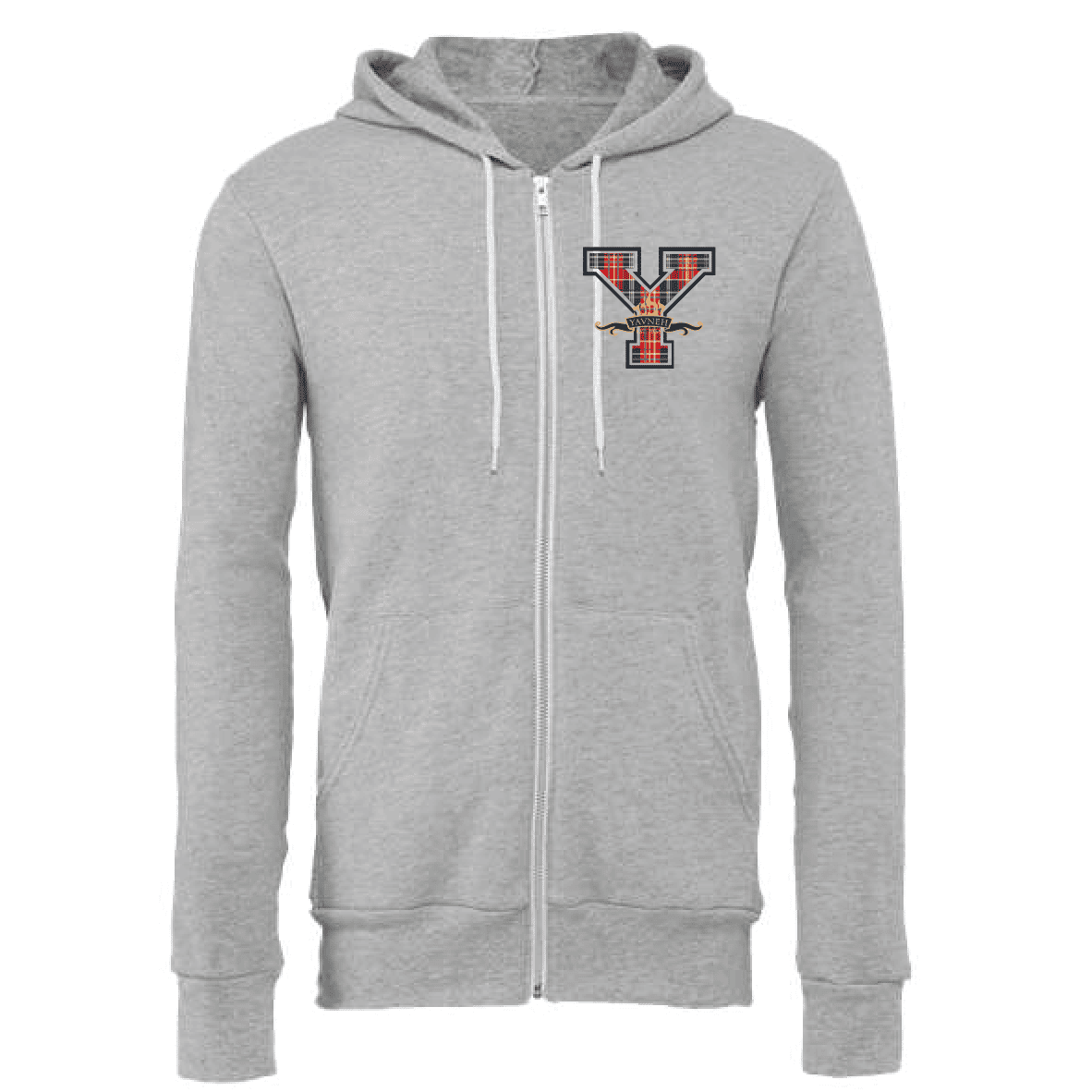 Yavneh Y Plaid Zip Up hoodie