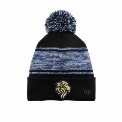 yavneh lion pompom beanie black/navy