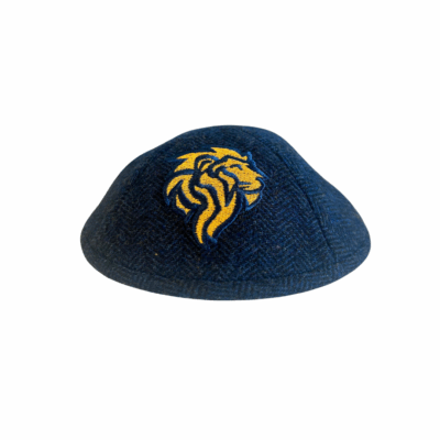 Navy Herringbone - Klipped Kippah