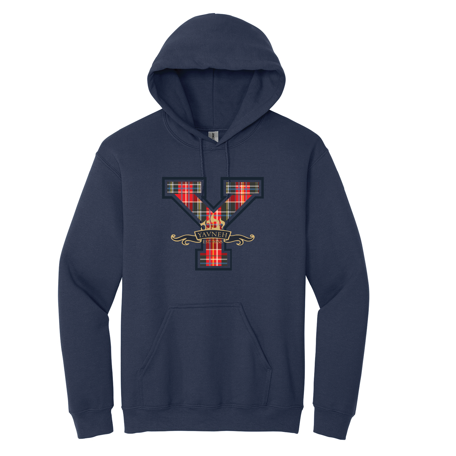 YAVNEH TARTAN PATTERN HOODIE